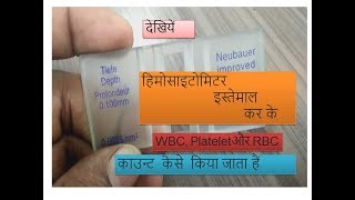 Hemocytometer manual a complete solution for RBCWBC and Platelet count practically based in Hindi [upl. by Britt364]