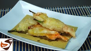 Fiori di zucca in pastella ripieni e fritti  antipasti veloci e sfiziosi fried zucchini flowers [upl. by Aneehsyt907]