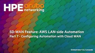 SDWAN Feature Orchestrator AWS Cloud WAN automation configuration and deployment steps [upl. by Vite]