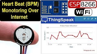 Heart Beat Monitoring over Internet using ESP8266 amp ThingSpeak [upl. by Kamilah352]