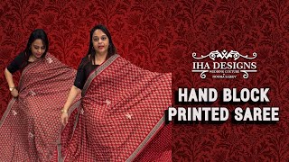 Hand block printed sarees collections for booking visits [upl. by Fogel]