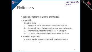 Unit2 Decision Properties of Regular Languages [upl. by Ennaisoj]