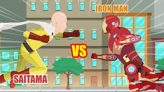 Saitama vs Iron Man  Hero Animation [upl. by Ahseyt]