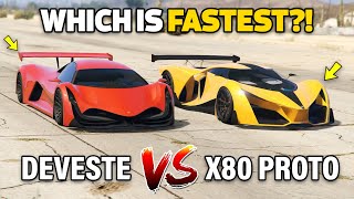 GTA 5 ONLINE  DEVESTE EIGHT VS X80 PROTO WHICH IS FASTEST [upl. by Edvard]