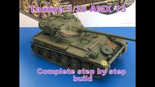 Building the Tamiya 135 AMX 13 French light tank easy step by step instructions [upl. by Ruffi35]