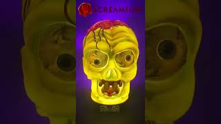 SCREAMIUM Giant Zombie Head Animatronic with Light Sound and Fog halloweenparty halloween zombie [upl. by Asilla]