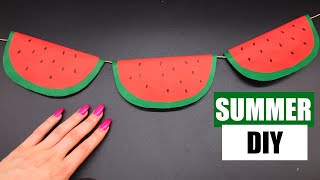 Basteln mit Papier Melonen Girlande DIY Sommerdeko [upl. by Delainey]