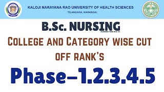 KNRUHS College and Category wise cut off rank’s 2023 knruhs bscnursing cutoff ntr bsc hydra [upl. by Venice411]