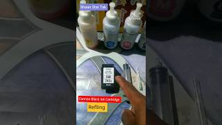 Canon PG 745 s cartridge ink refill  How to refill black ink trending cannon inkcartridges [upl. by Assylem]