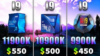 Core i9 11900K vs Core i9 10900K vs Core i9 9900K  PC Gaming Tested [upl. by Ynaitirb]