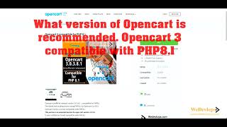 Opencart 3 compatible in php 8 and recommended version for opencart [upl. by Dublin]