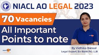 NIACL AO Legal 2023  All Important Points to note  By Vidhika Mam [upl. by Ecirpac]