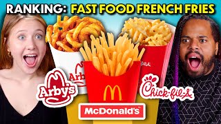 Ranking Fast Food French Fries  McDonalds Popeyes Arbys ChickfilA Shake Shack Burger King [upl. by Cacia]