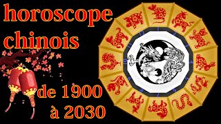 Comment calculer son signe astrologique chinois avec calendrier chinois complet de 1900 à 2030 [upl. by Anoirb]