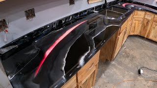 Epoxy Countertops with built in LEDs and infused Glow in the Dark patterns [upl. by Medina]