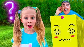 Nastya and Dad are playing hide and seek in the coloured box challenge  1 Hour video series [upl. by Nohshan]