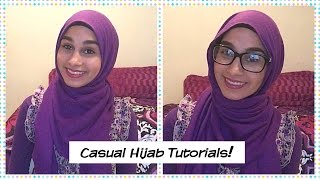 Casual Hijab Tutorial  Round Faces and Glasses [upl. by Chandal63]