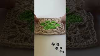 🐾Paw Print Crochet Coaster  Granny Square shorts [upl. by Nodnorb]