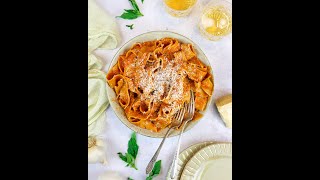 Creamy Roasted Tomato amp Basil Pappardelle  valentinesdayrecipes easydinnerrecipes pastadinners [upl. by Turino]