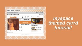 myspace themed carrd tutorial  © siuyol [upl. by Evanthe]