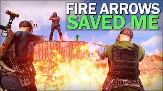 Holding them BACK with FIRE ARROWS  Rust Solo Survival [upl. by Gaiser]