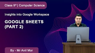 Class 9  Computer Science  Insights into Google Workspace  Google Sheets Part 2 [upl. by Novej]