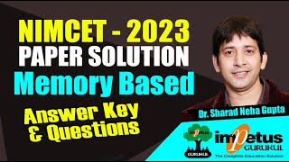 NIMCET 2023 Paper Solution Memory Based  Expected cut off  Key amp Questions  Impetus Gurukul [upl. by Mahgem500]