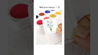 Mini post stamps ✉️🪻 archistic28 artshorts stamps watercolor youtube [upl. by Nel]