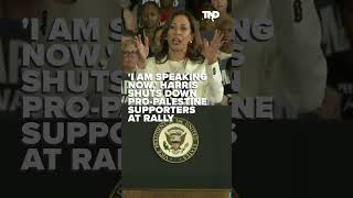 I am speaking now Harris shuts down proPalestine supporters at Detroit rally [upl. by Nealy]