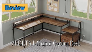 SEDETA L Shaped Gaming Desk Review  Is This The BEST LShaped Desk On The Market [upl. by Nnaitsirhc]