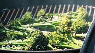 How to BBQ Charred Broccolini  Food to Love [upl. by Yenhoj]