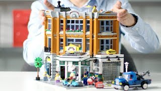 LEGO Modular Building 2019  Corner Garage LEGO Designer Video REVIEW  Creator Expert 10264 [upl. by Leemaj]