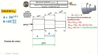 Exercice Cotes fabrication أبعاد الصنع Transfert de cotes [upl. by Nellac]