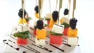 Quick Summer Appetizer Mango Watermelon amp Feta on a Stick [upl. by Ecarret593]