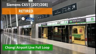 RETIRED SMRT Siemens C651 – 207208 Changi Airport Line Full Loop [upl. by Odirfliw]