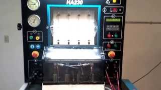 Testing Ford 60L Powerstroke Diesel injectors on a Hartridge HA230 HEUI test bench [upl. by Ivie656]