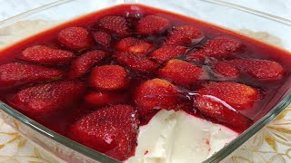 SOBREMESA DE MORANGO 🍓 SUPER FÁCIL DE FAZER QUE FICA UMA DELÍCIA 😋 kdeliciacozinha [upl. by Hurlbut]