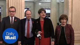 DUP leaders react after pressured meeting with Brexit secretary [upl. by Arlene169]