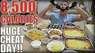 8500 CALORIES HUGE CHEAT DAY All Macros Counted  IIFYM Full Day of Eating [upl. by Orvas295]