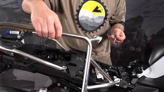 BMW F850GS Installation Touratech Zega Pannier Racks [upl. by Leahpar518]