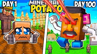 I Survived 100 Days as a POTATO in Minecraft [upl. by As]