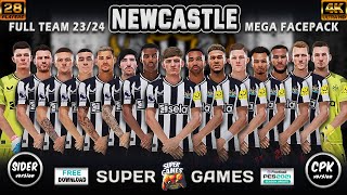 NEWCASTLE Facepack PES 2021 Full Team Season 2324  SIDER ◆ CPK  ⚽ أوجه لاعبى نيوكاسل موسم 2324 [upl. by Cadell]