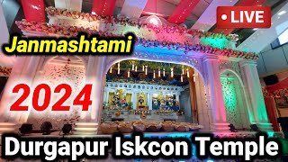 Durgapur Iskcon Janmashtami 2024 Live 🔴  Iskcon temple durgapur  Krishna Janmashtami 2024 Live [upl. by Vasily]