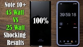 Galaxy Note 10 Plus  45 Watt vs 25 Watt Fast Charging Speed Test  SHOCKING RESULTS [upl. by Atteloc]