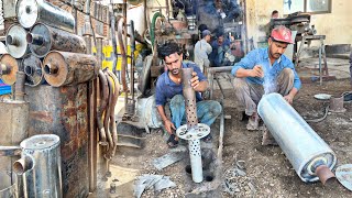 Watch How a Chill Mechanic Make Custom Exhaust Silencer with Hand tools  Truck silencer Making [upl. by Garry]