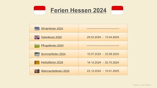 Ferien Hessen 2024 [upl. by Micheline]