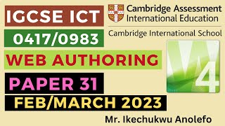 IGCSE ICT FebruaryMarch 2023 Paper 31  Web Authoring 04170983 [upl. by Aenea326]