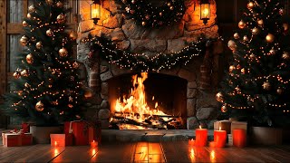 Christmas Fireplace with Crackling Logs in Cozy Winter Ambience for Relaxation and Sleep [upl. by Eirameinna]