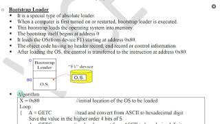 Module 4  Linkers Loaders Absolute Loader Bootstrap Loader [upl. by Laehcim]