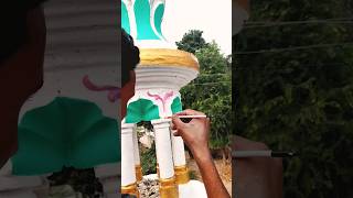 painting Minar construction painting 🎨🖌️shortvideo masjid minar painting paint [upl. by Acirea]